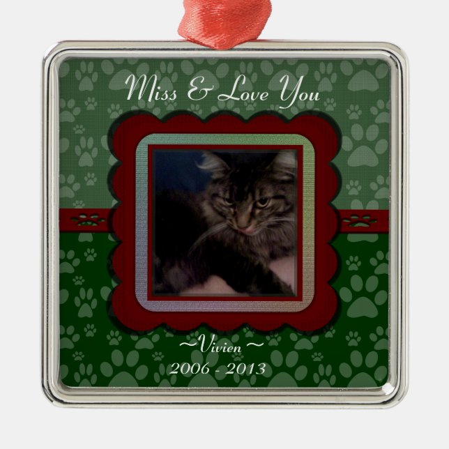 Ornamento De Metal Memorial Pet Personalizável (Frente)