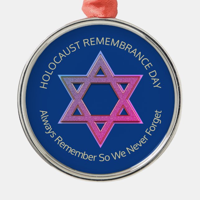 Ornamento De Metal Memorial YOM HASHOAH do Holocausto (Frente)