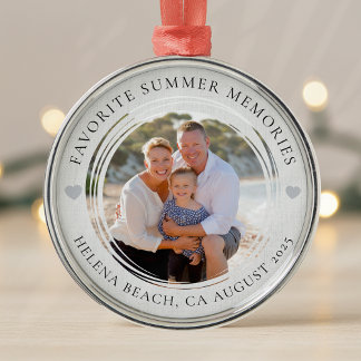 Ornamento De Metal Memórias de Férias de Verão Fatura da Família