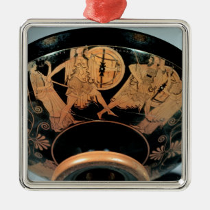 Ornamento De Metal Menelaos, acompanhado do Afrodite