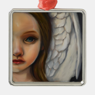 Ornamento De Metal Menina Anjo Doce