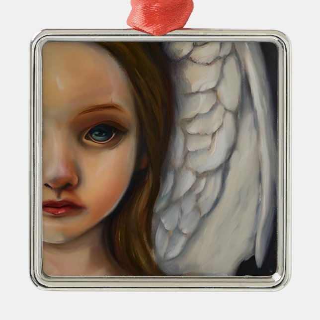 Ornamento De Metal Menina Anjo Doce (Frente)