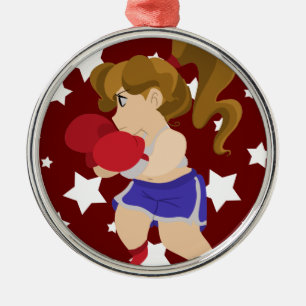 Ornamento De Metal Menina bonito do pugilista