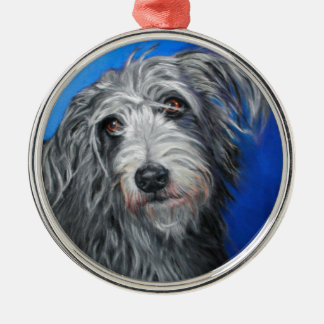 Ornamento De Metal "Menina do Lurcher da papoila bonito" -