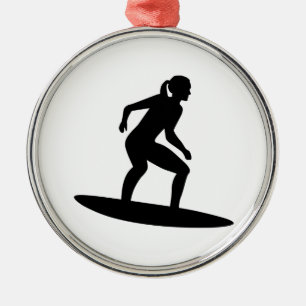 Ornamento De Metal Menina do surfista