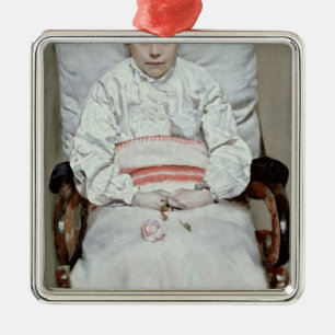 Ornamento De Metal Menina doente