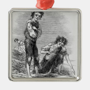 Ornamento De Metal Menino e menina em Cahera