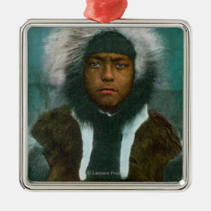 Ornamento De Metal Menino Eskimo nomeado "Menadelook "