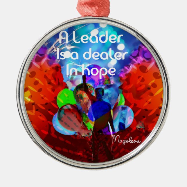 Ornamento De Metal Mensagem do incentivo para a liderança (Frente)