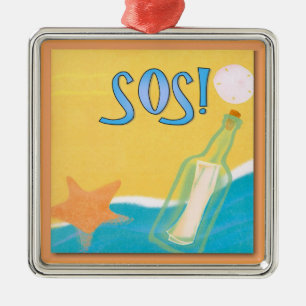 Ornamento De Metal Mensagem num frasco 1