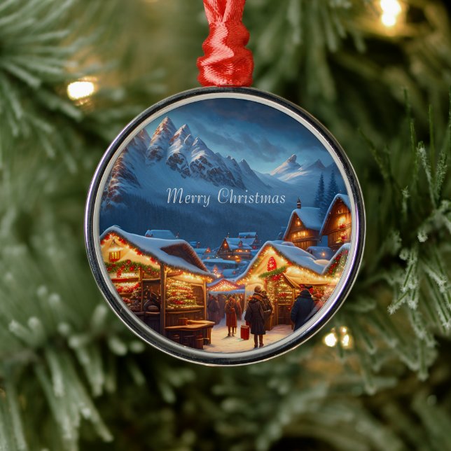 Ornamento De Metal Mercado de Natal nas montanhas - costume (Árvore)