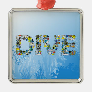 Ornamento De Metal MERGULHO de Scubadorable