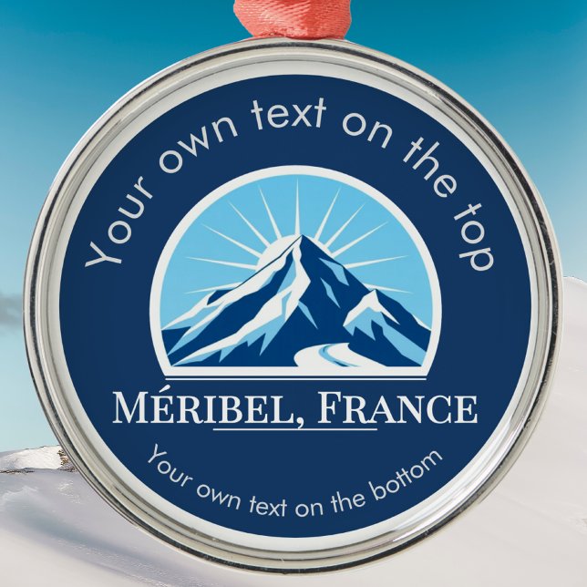 Ornamento De Metal Méribel França ski resort souvenir medalha (Criador carregado)