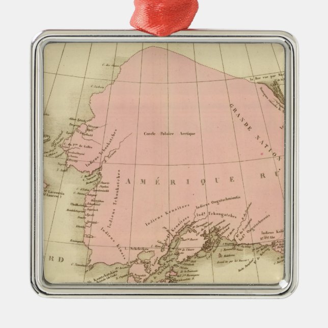 Ornamento De Metal Meridianos principais Washington e Paris (Frente)