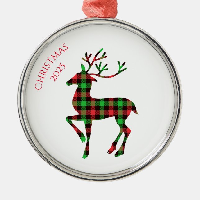 Ornamento De Metal Merry Christmas Deer (Frente)