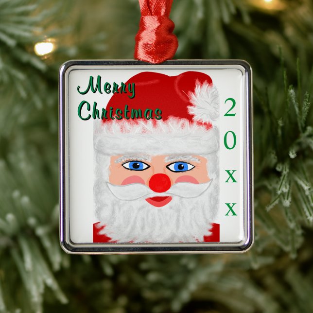 Ornamento De Metal Merry Christmas Santa Claus Year (Árvore)