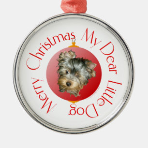 Ornamento De Metal Merry Christmas Yorkshire Terrier