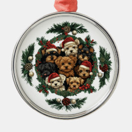 Ornamento De Metal Merry Christmas Yorkshire Terrier Dogs