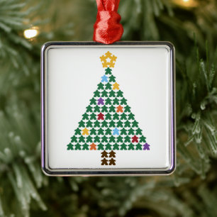 Ornamento De Metal Merry Meeple Christmas Tree Metal Ornament