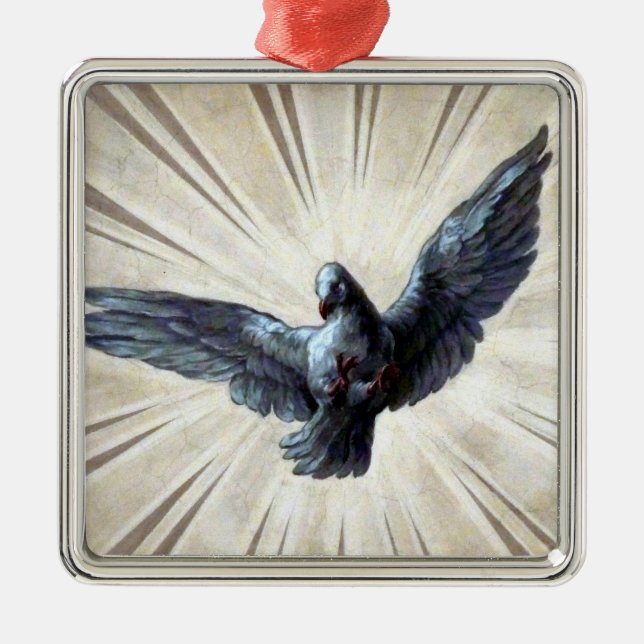 Ornamento De Metal metal pomba (Frente)