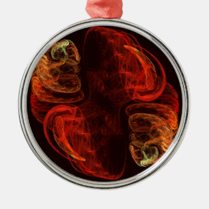 Ornamento De Metal Metamorfose Abstrato Art Round