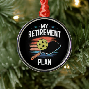 Ornamento De Metal Meu Jogador de Pickleball do Plano de Aposentadori