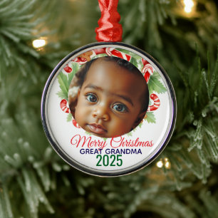 Ornamento De Metal Meu Primeiro Natal 2025: Foto Personalizada