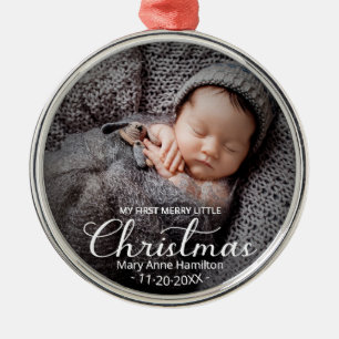 Ornamento De Metal Meu Primeiro Natal Alegre Bebê Recém-Nascido