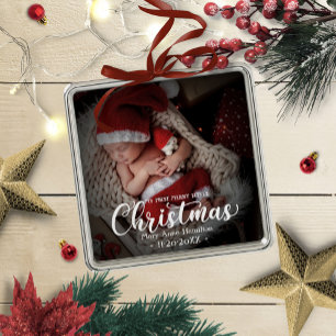 Ornamento De Metal Meu Primeiro Natal Alegre Pequeno Bebê Recém-Nasci
