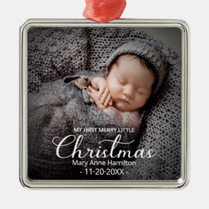 Ornamento De Metal Meu Primeiro Natal Alegre Pequeno Recém-Nascido