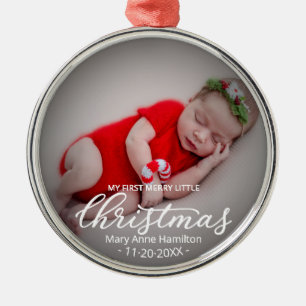 Ornamento De Metal Meu Primeiro Natal Alegre Pequeno Recém-Nascido Fo
