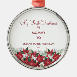 Ornamento De Metal Meu Primeiro Natal como Mamãe Personalizada Nome d