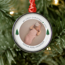 Meu Primeiro Natal Nome Personalizado Ano Foto