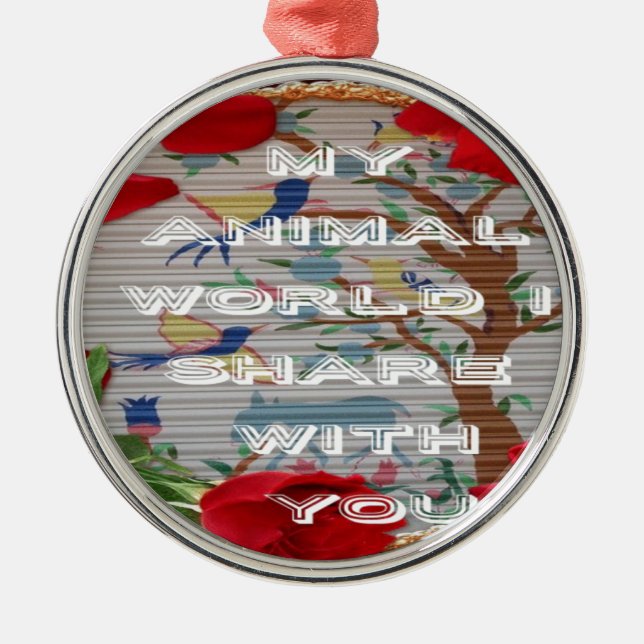 Ornamento De Metal Meus animais namorados mundial.png (Frente)