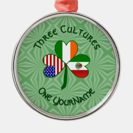 Ornamento De Metal Mexicano Irish American Flags Shamrock Seu Nome Me