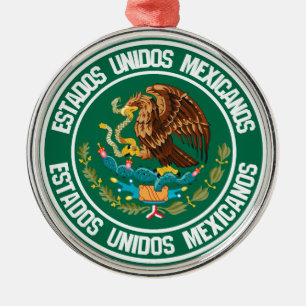 Ornamento De Metal México Round Emblem