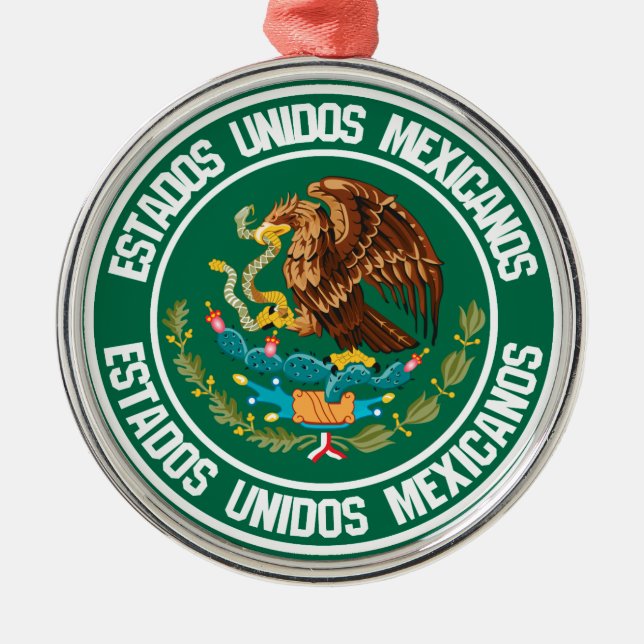 Ornamento De Metal México Round Emblem (Frente)