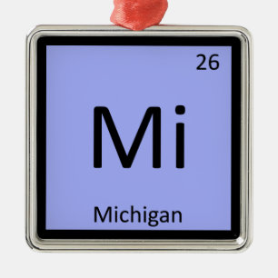 Ornamento De Metal Mi - Tabela Periódica de Química do Estado de Mich