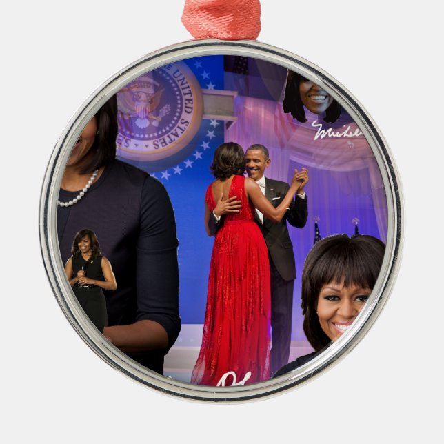 Ornamento De Metal Michelle Obama (Frente)