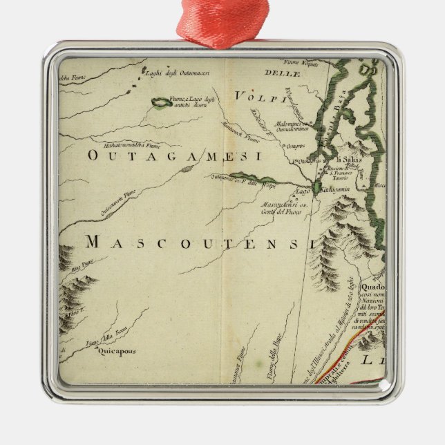 Ornamento De Metal Michigan, Wisconsin, Illinois (Frente)