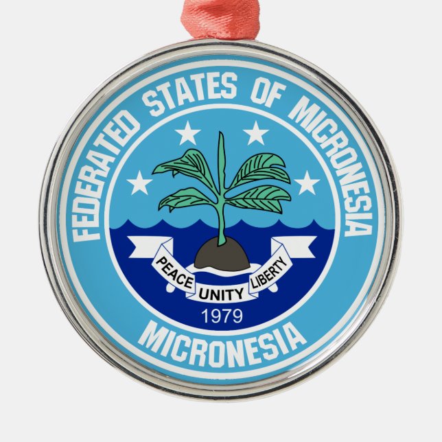 Ornamento De Metal Micronésia Round Emblem (Frente)