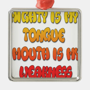 Ornamento De Metal Mighight Tongue Weak Mouth Pic