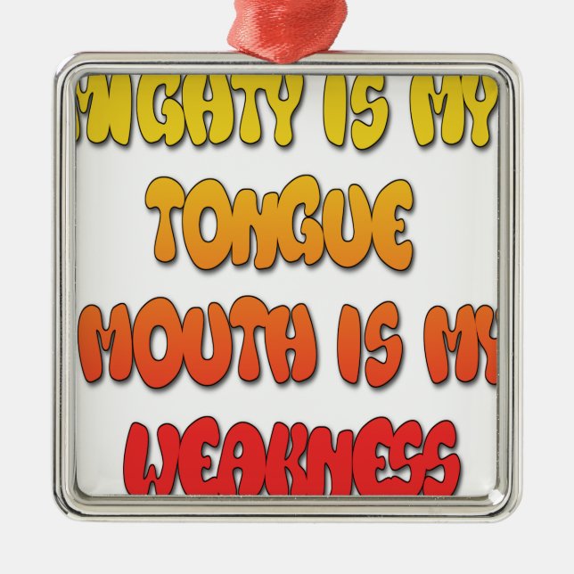 Ornamento De Metal Mighight Tongue Weak Mouth Pic (Frente)