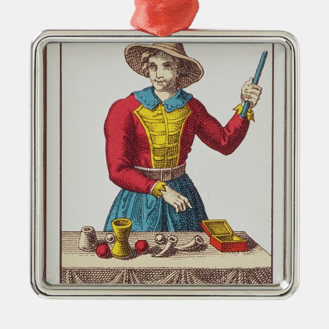 Ornamento De Metal Mim o mágico, sete cartões de tarot (Frente)