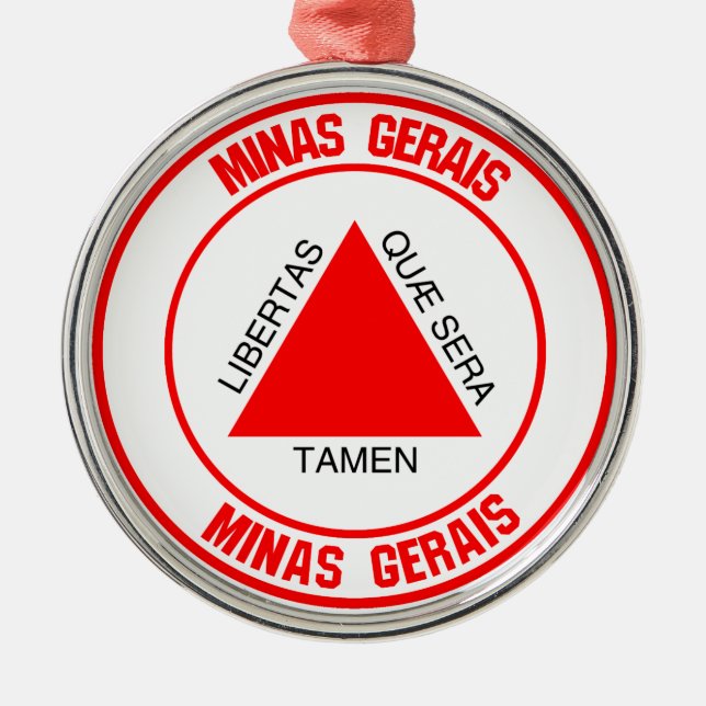 Ornamento De Metal Minas Gerais Round Emblem (Frente)