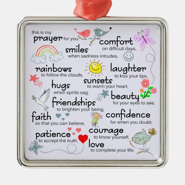 Ornamento De Metal Minha Oração Por Você (Frente)