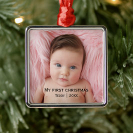 Ornamento De Metal Minha primeira foto de natal