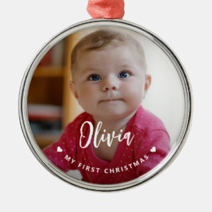 Ornamento De Metal Minha primeira foto de Natal do bebê lembrança