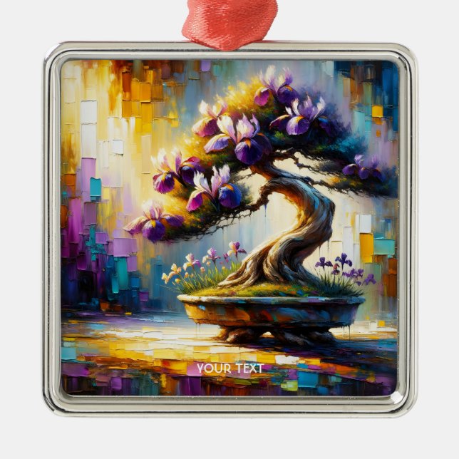 Ornamento De Metal Mini árvore roxa fantasma (Frente)