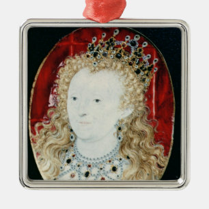 Ornamento De Metal Miniatura da rainha Elizabeth mim